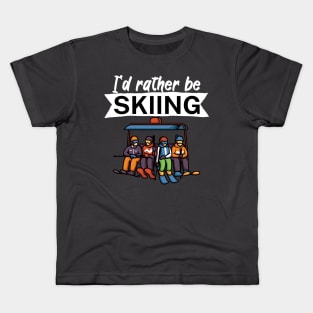 Id rather be skiing Kids T-Shirt